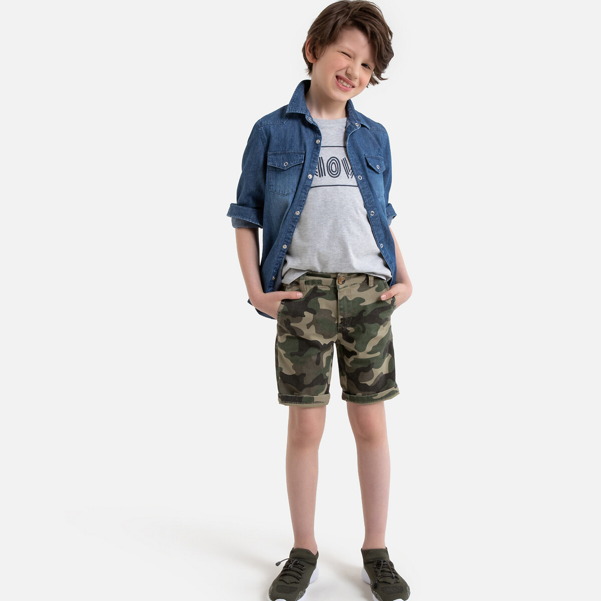La Redoute Collections Big Boys Camouflage Print Bermuda Shorts 10-16 Years 