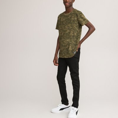 Camo Print Cotton T-Shirt with Crew Neck LA REDOUTE COLLECTIONS