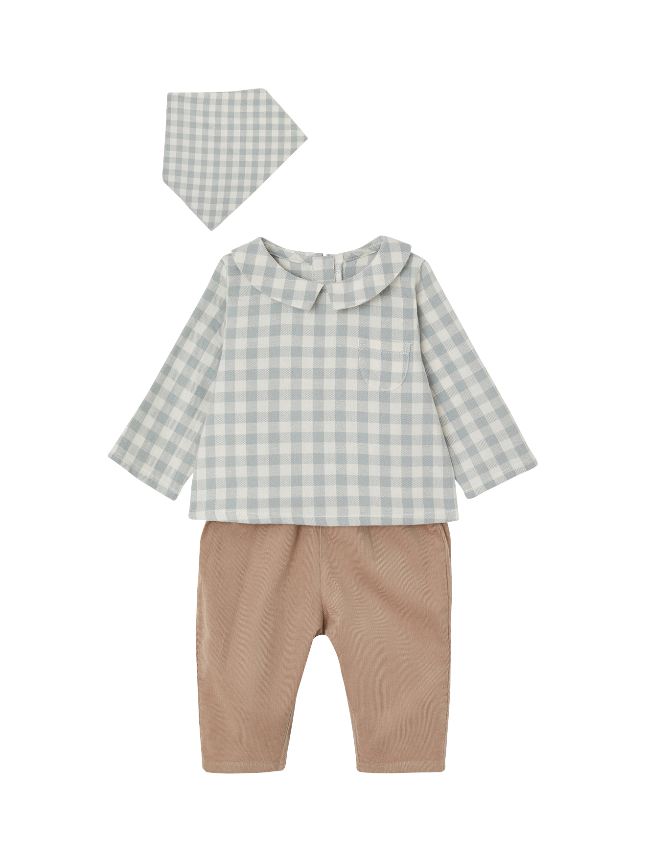Ensemble pantalon velours + chemise et bandana ATELIER, VERTBAUDET