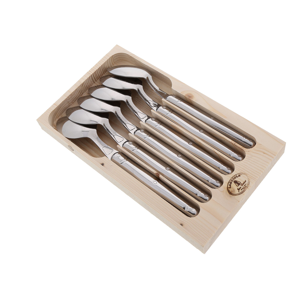 Coffret 6 cuillères de table Laguiole en inox, JEAN DUBOST