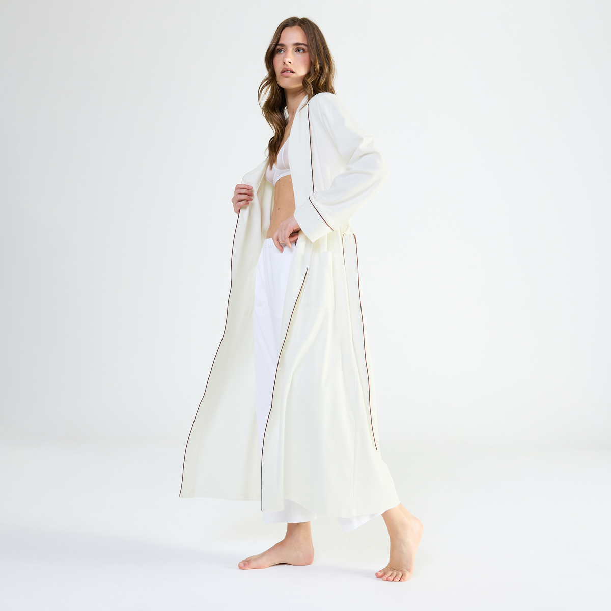 Robe de chambre col châle en coton MYSTÉRIEUSE, LAURENCE TAVERNIER