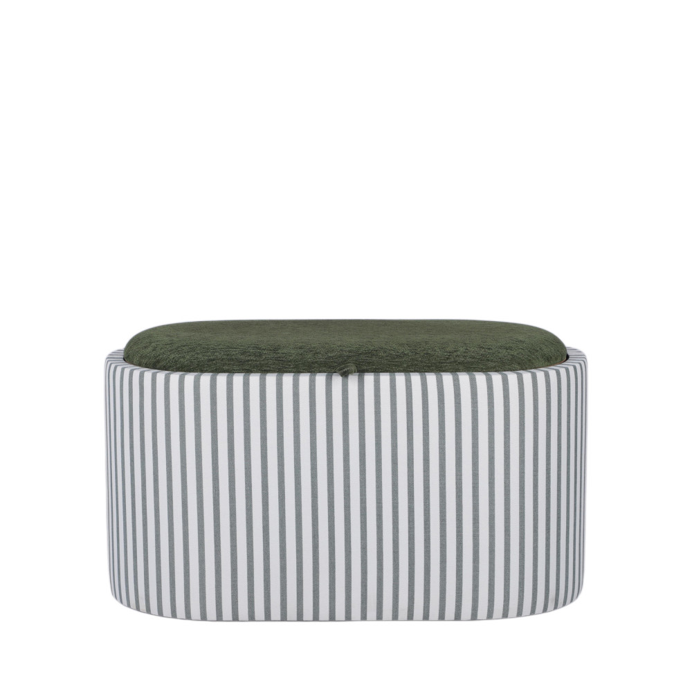 Banc coffre à rayures convertible en table basse L77cm- ZOE, DRAWER