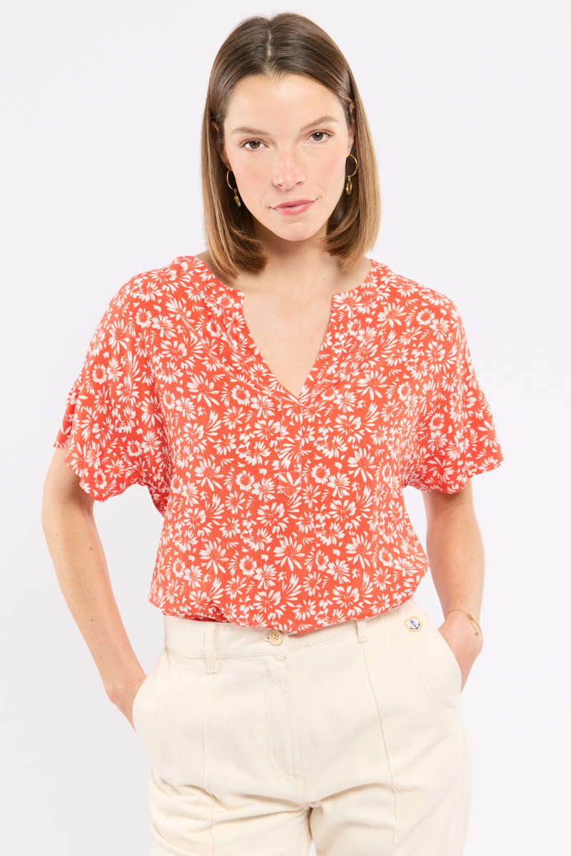 Blouse imprimée en cupro, ARMOR-LUX