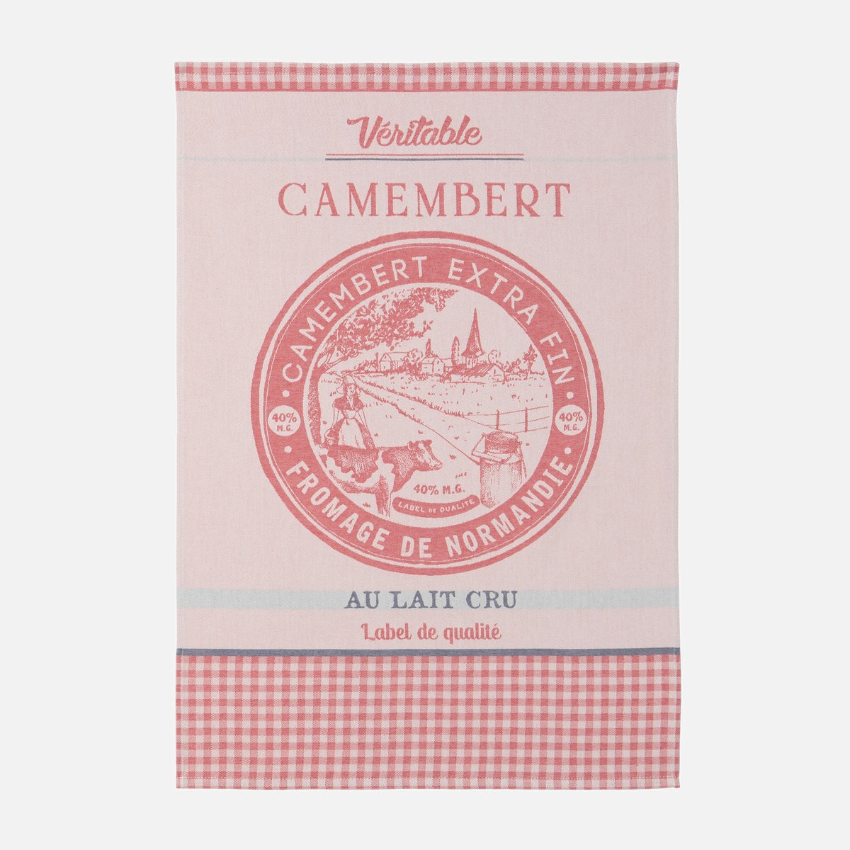 Torchon jacquard en coton VÉRITABLE CAMEMBERT, COUCKE