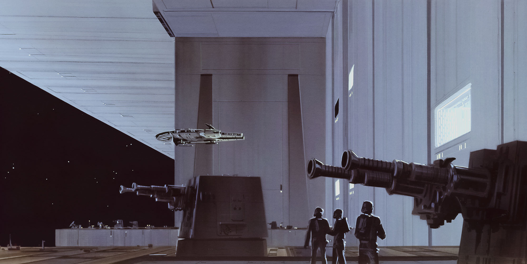Papier peint Komar - Star Wars Classic RMQ Death Star Hangar - 500 x 250 cm, HEXOA