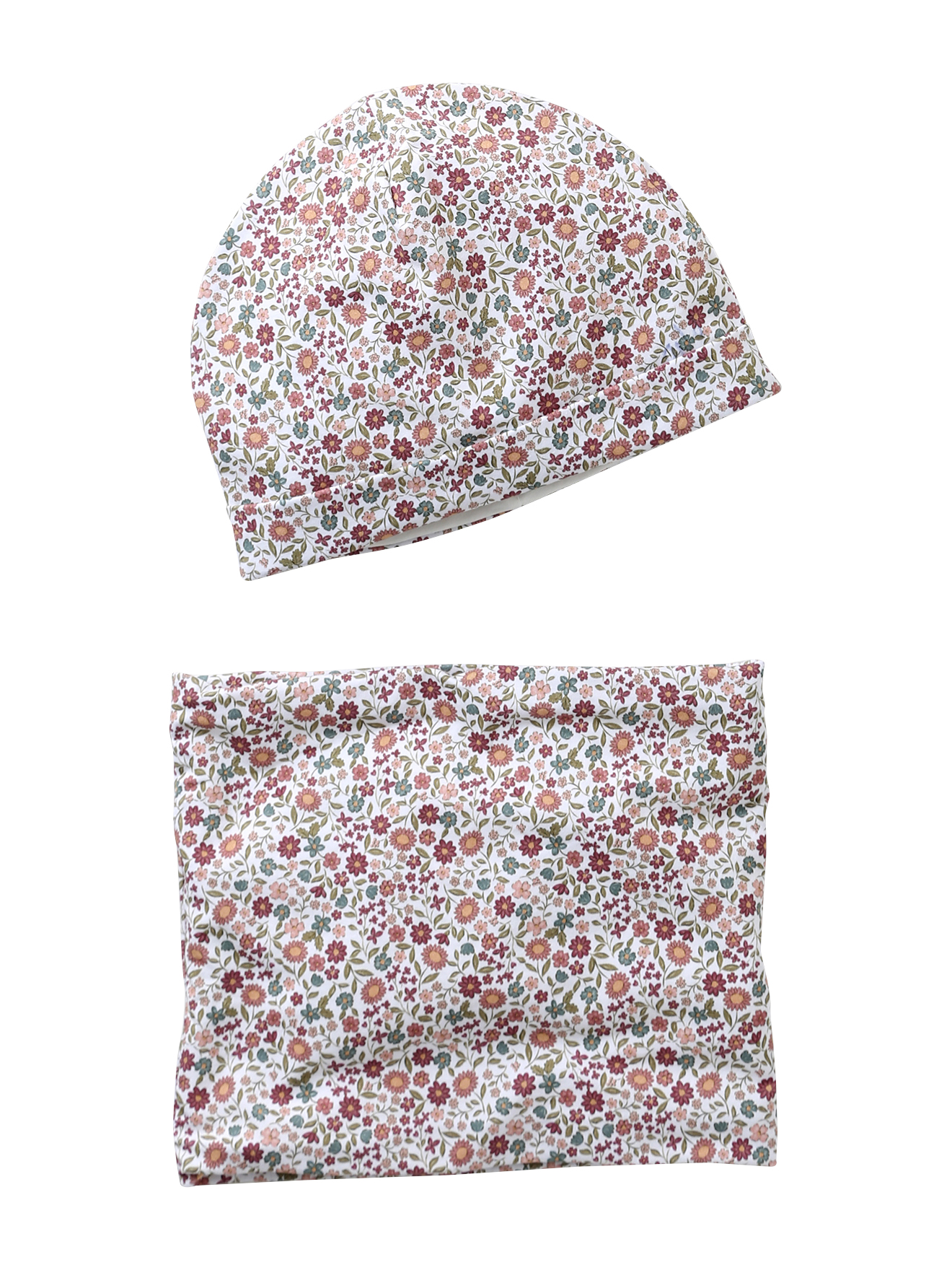 Ensemble fleuri bonnet + snood, VERTBAUDET