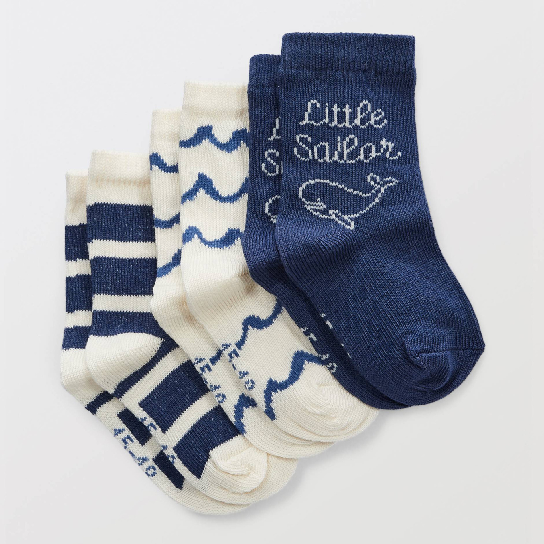 Lot de 3 paires de chaussettes courtes à motifs contenant du coton BIO, BOUT'CHOU