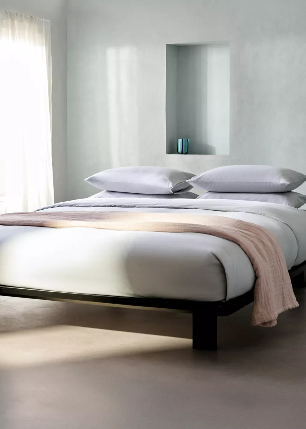 Housse de couette en satin double surpiqûre Lit 135/140 cm, MANGO HOME