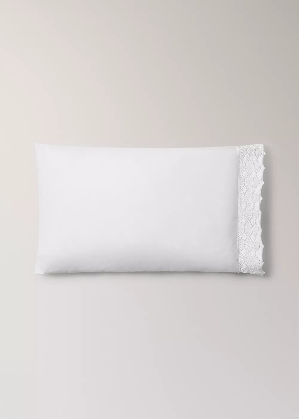 Deux taies d'oreiller coton garment-dyed dentelle large 50x75 cm, MANGO HOME