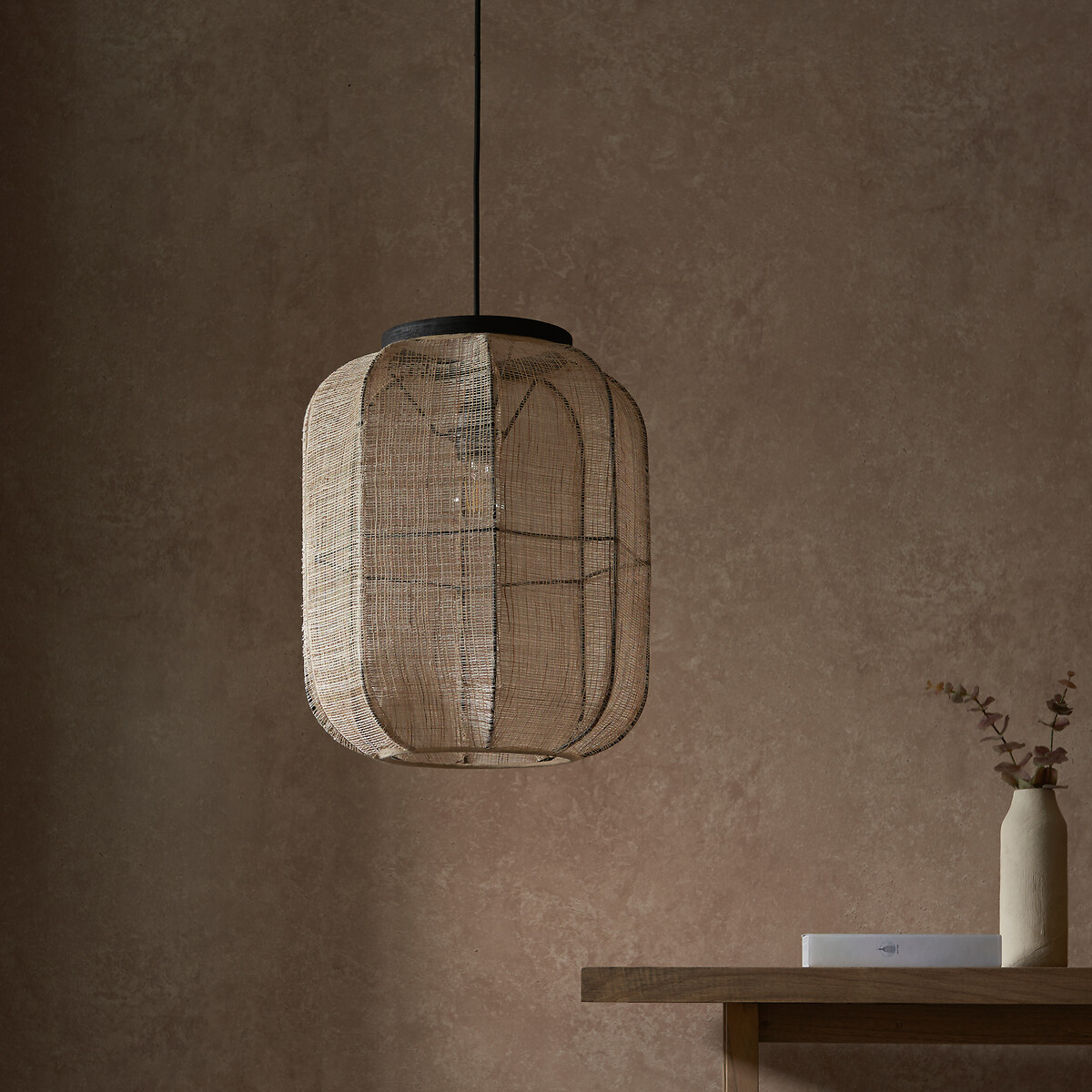 Zane Natural Linen Pendant Light, ÉDITÉ