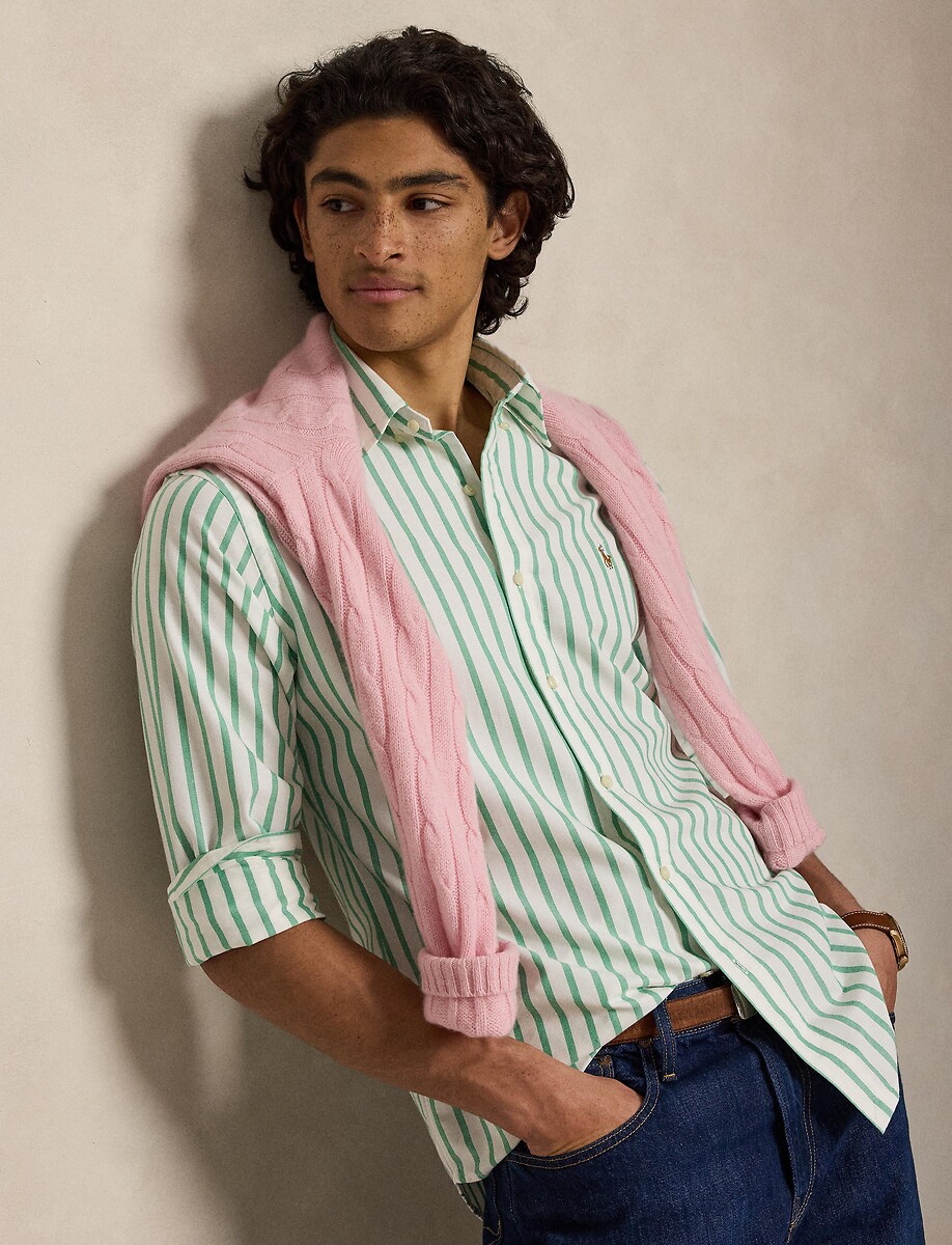 Camicia Oxford a righe custom fit, POLO RALPH LAUREN