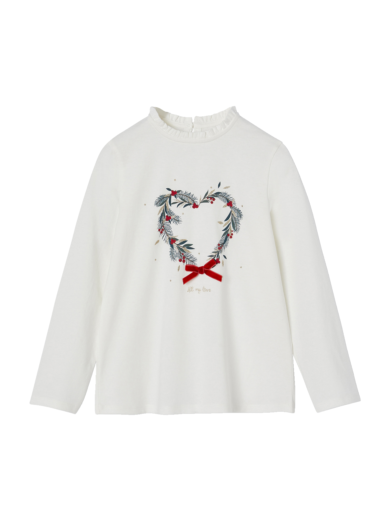 T-shirt manches longues NOEL, VERTBAUDET
