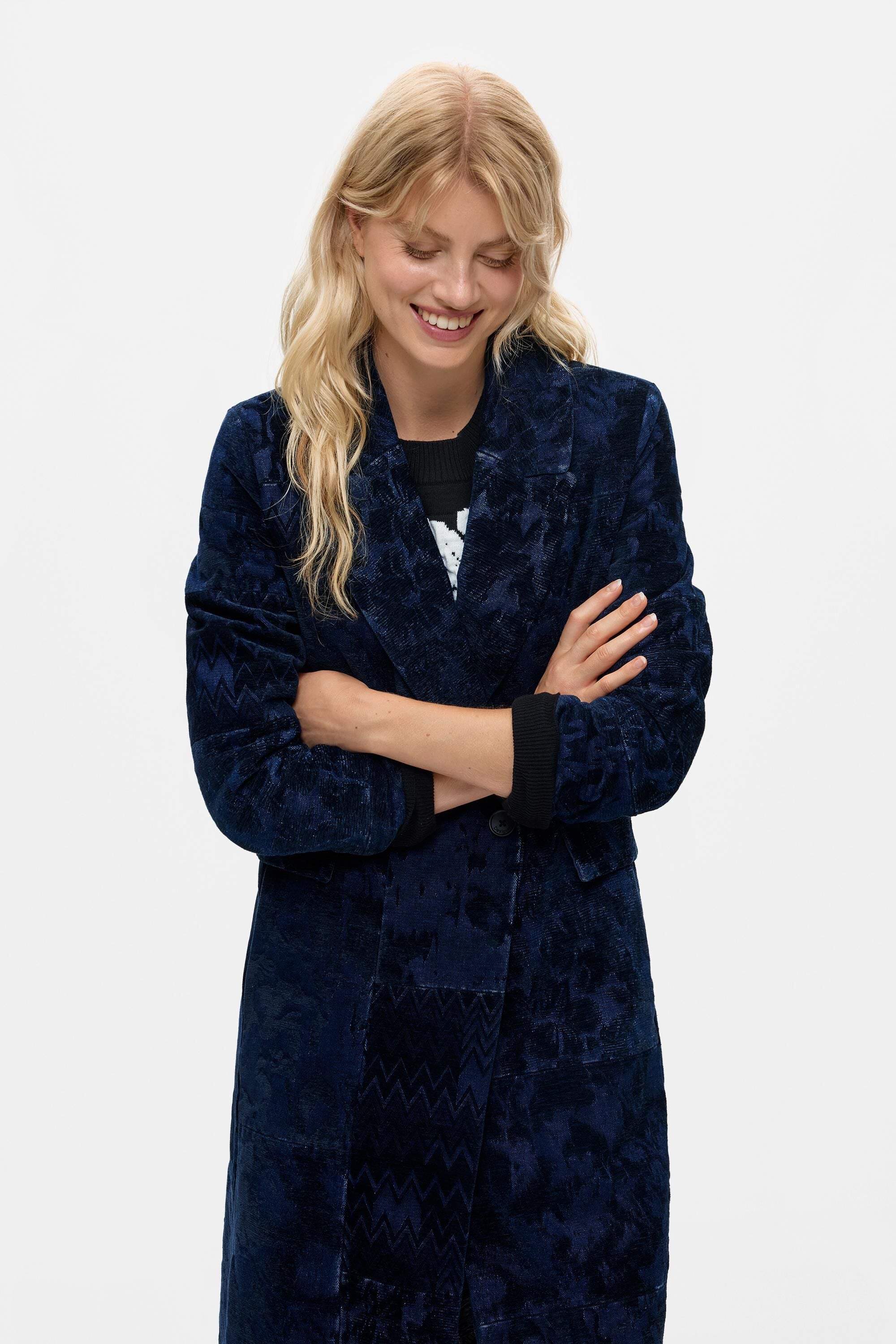 Manteau droit jacquard, DESIGUAL