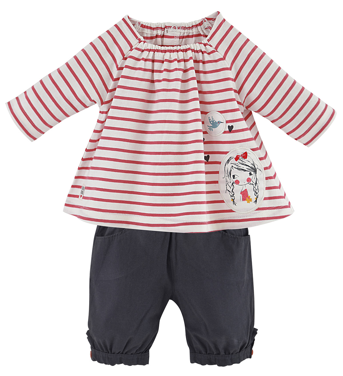 Ensemble bebe fille tunique et pantacourt, SUCRE D'ORGE