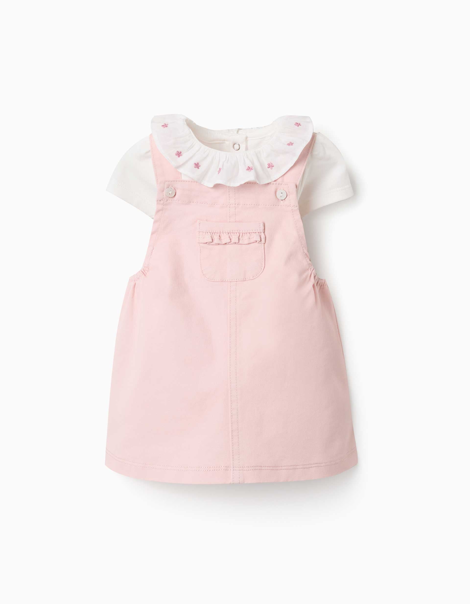 Body en coton et robe chasuble en sergé, ZIPPY