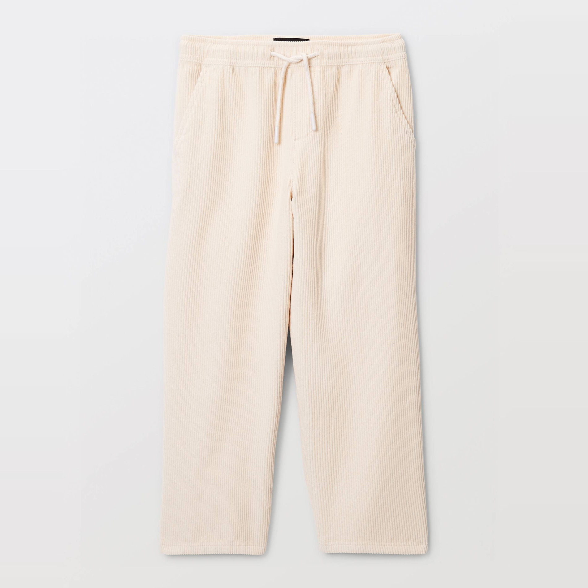 Pantalon taille élastiquée uni contient du coton, MONOPRIX