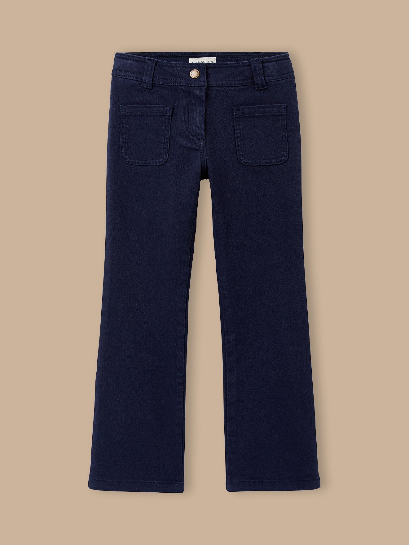 Pantalon flare en twill, CYRILLUS
