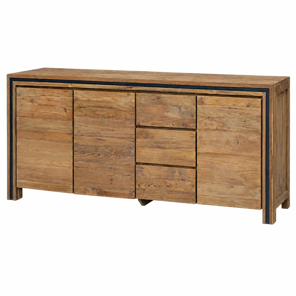 Buffet bois recyclé de teck 3 portes 3 tiroirs VADOD, PIER IMPORT