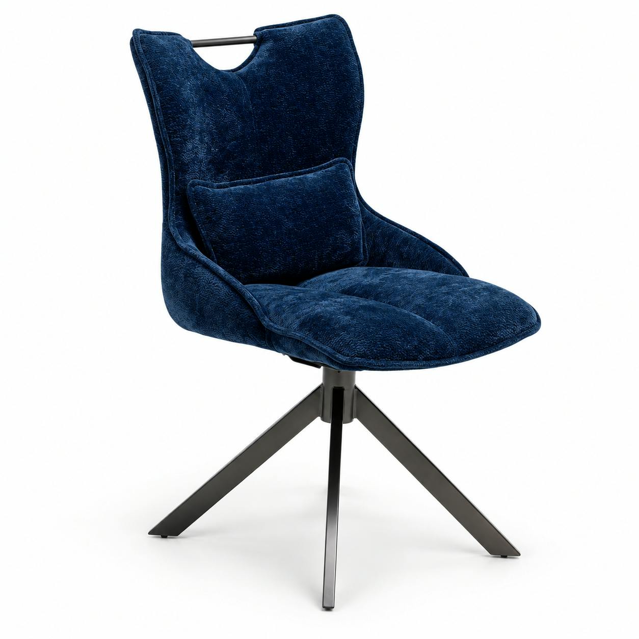 Chaise pivotante coussin et poignée tissu bleu (lot de 2) IENA, PIER IMPORT