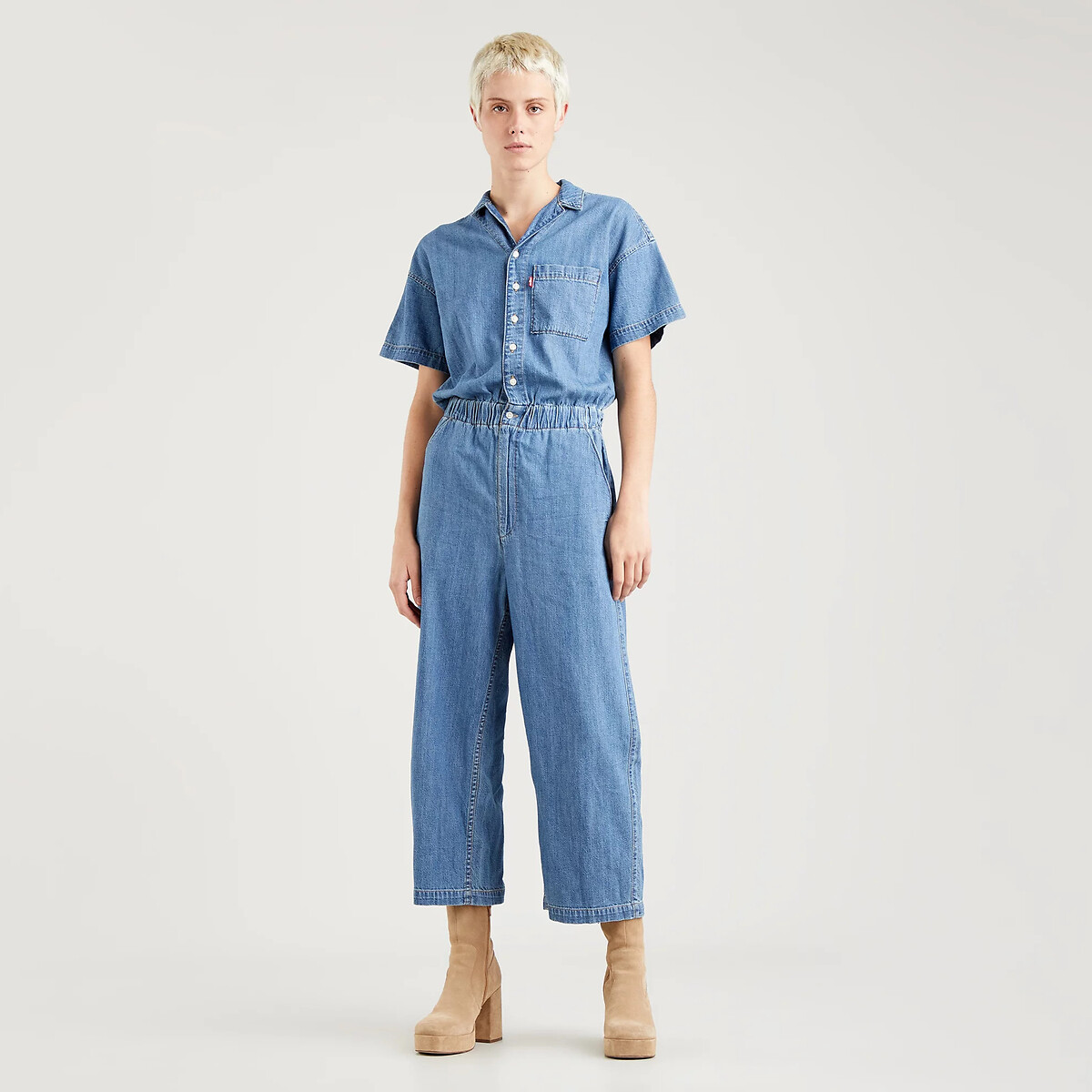Cotton shirt collar jumpsuit with short sleeves , play day, Levi's | La ...