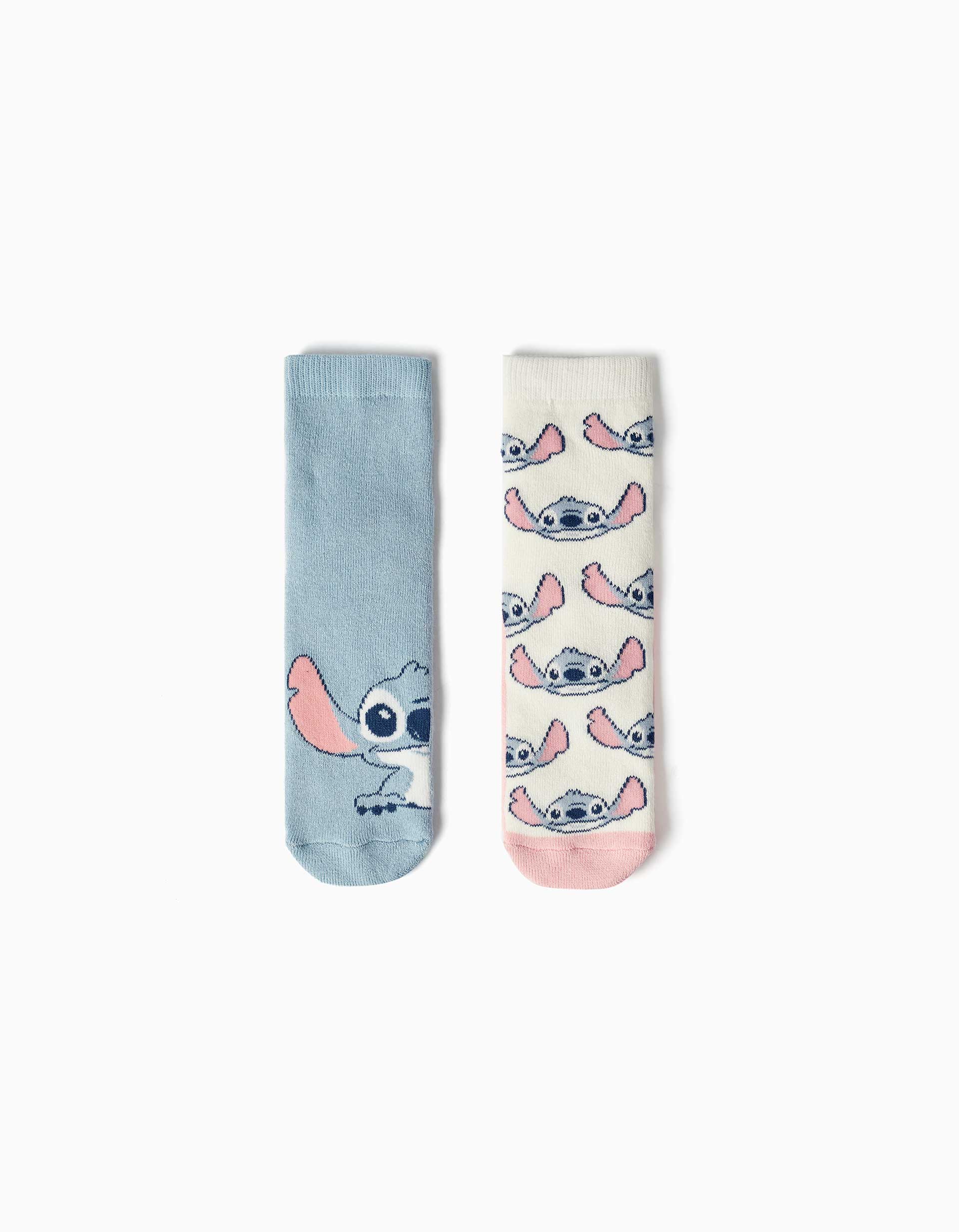 Lot de 2 chaussettes antidérapantes en éponge avec Stitch, ZIPPY