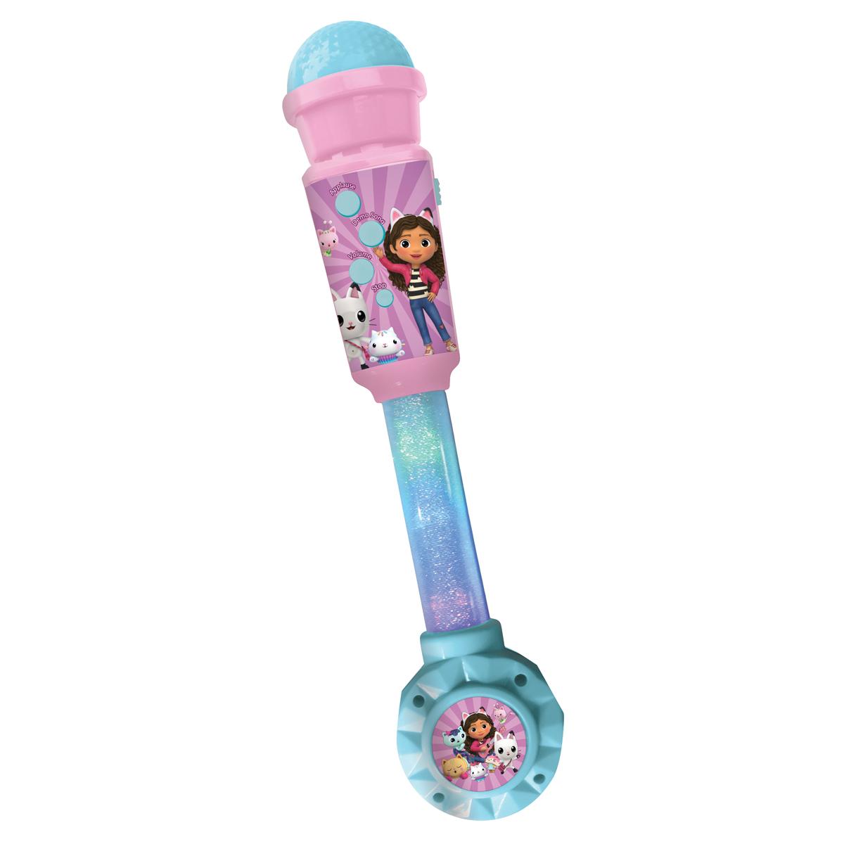 Microphone Gabby et la maison magique avec tube lumineux et enceinte, LEXIBOOK