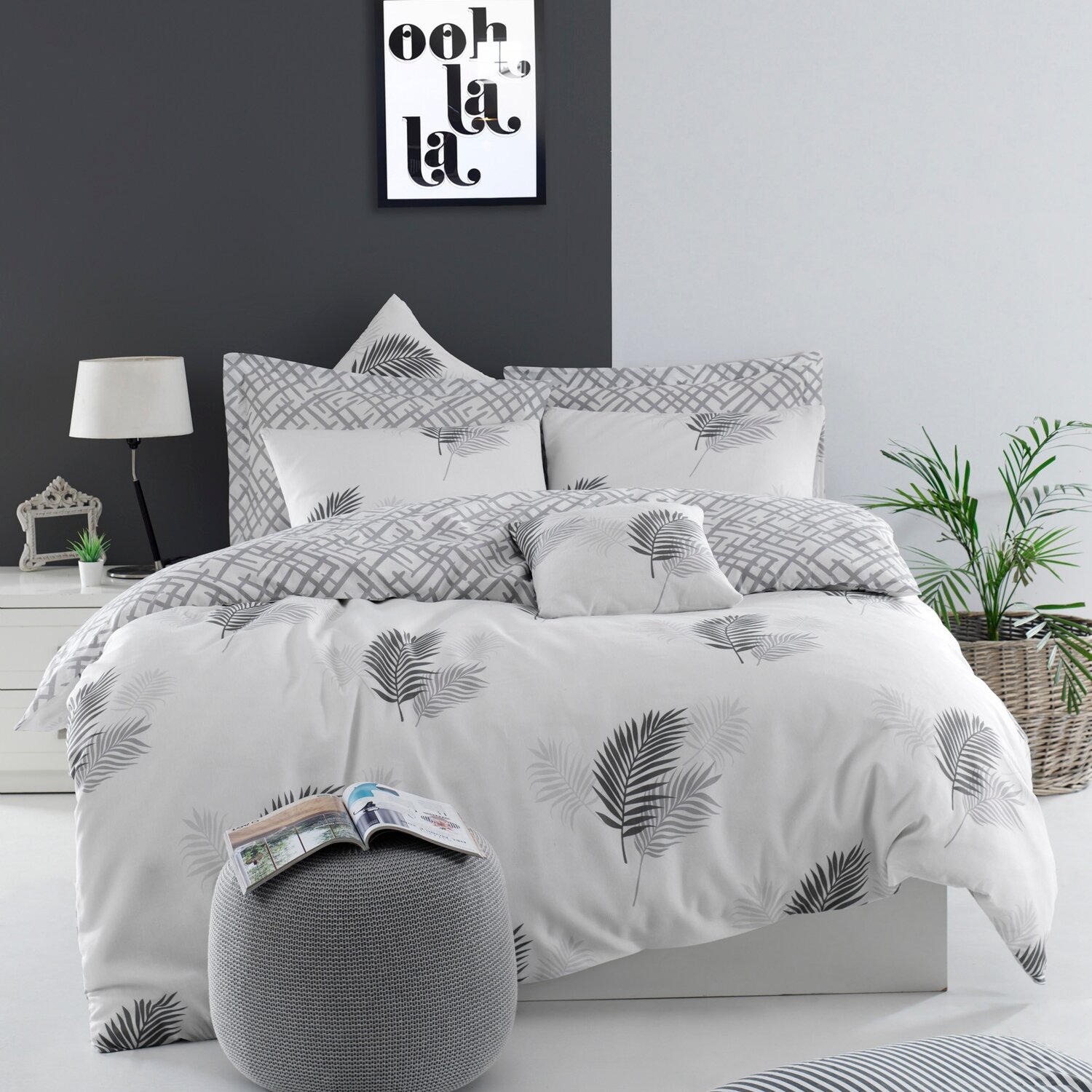 Parure housse de couette polycoton tropical, Palma, C DESIGN HOME TEXTILE