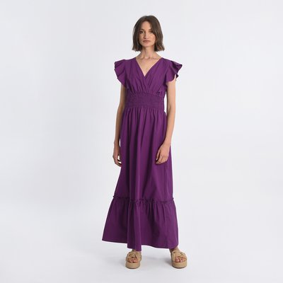 Tiered Cotton Maxi Dress with Ruffles and Short Sleeves MOLLY BRACKEN