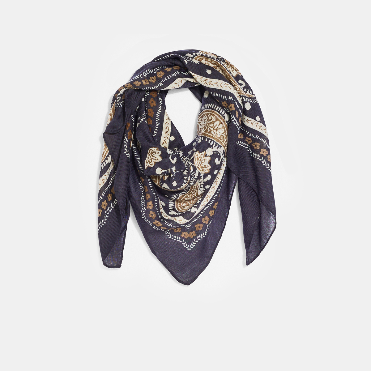 Foulard carré imprimé cachemire, GRAIN DE MALICE