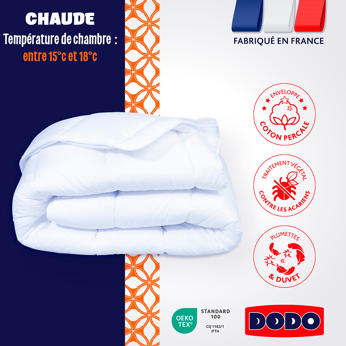 Couette CHAUDE - 50% Duvet de Canard, DODO