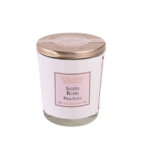 Bougie Parfumée Cire Végétale SATIN ROSE, COLLINES DE PROVENCE