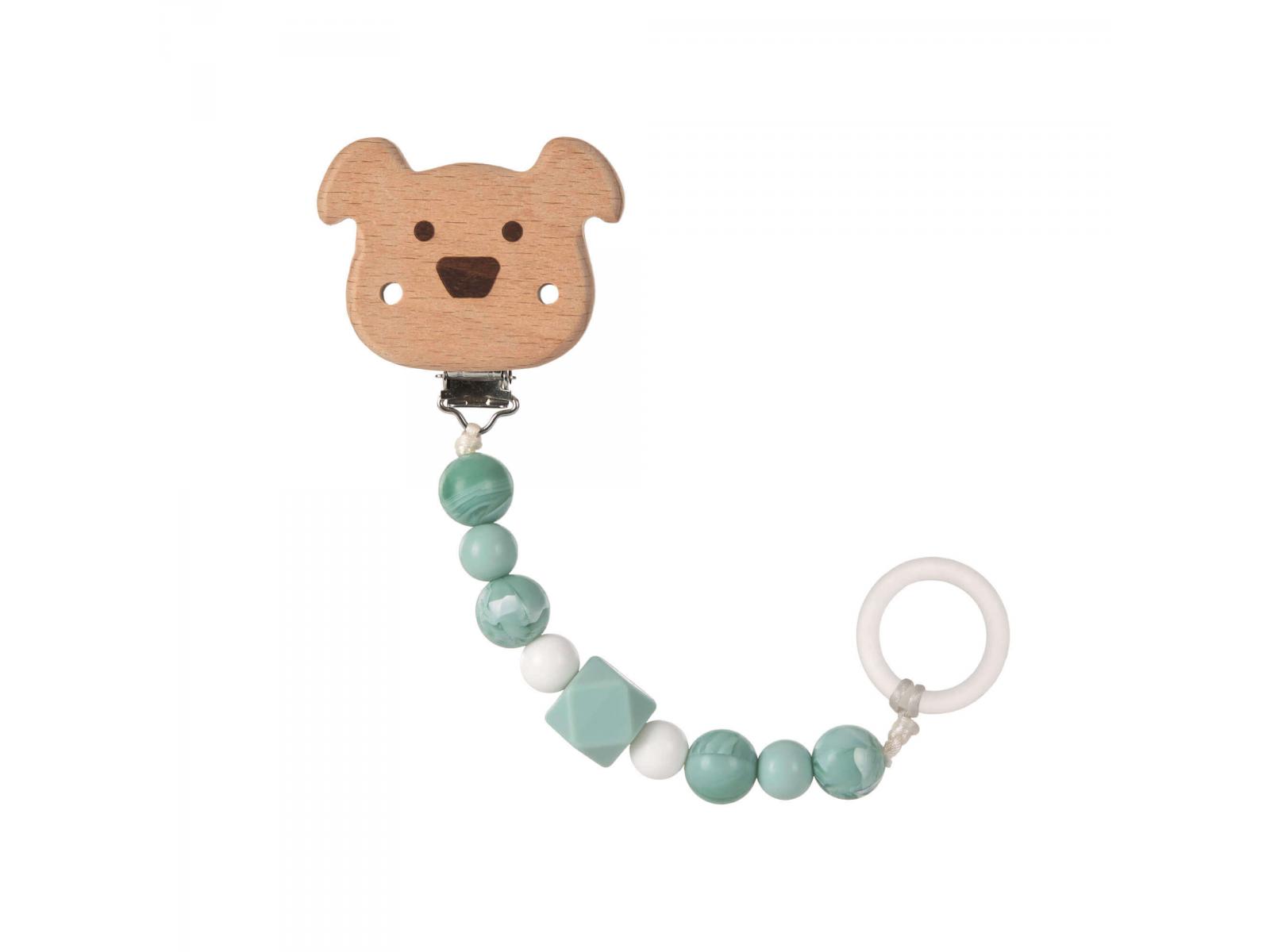 Attache sucette Bois/Silicone Little Chums Souris, LASSIG