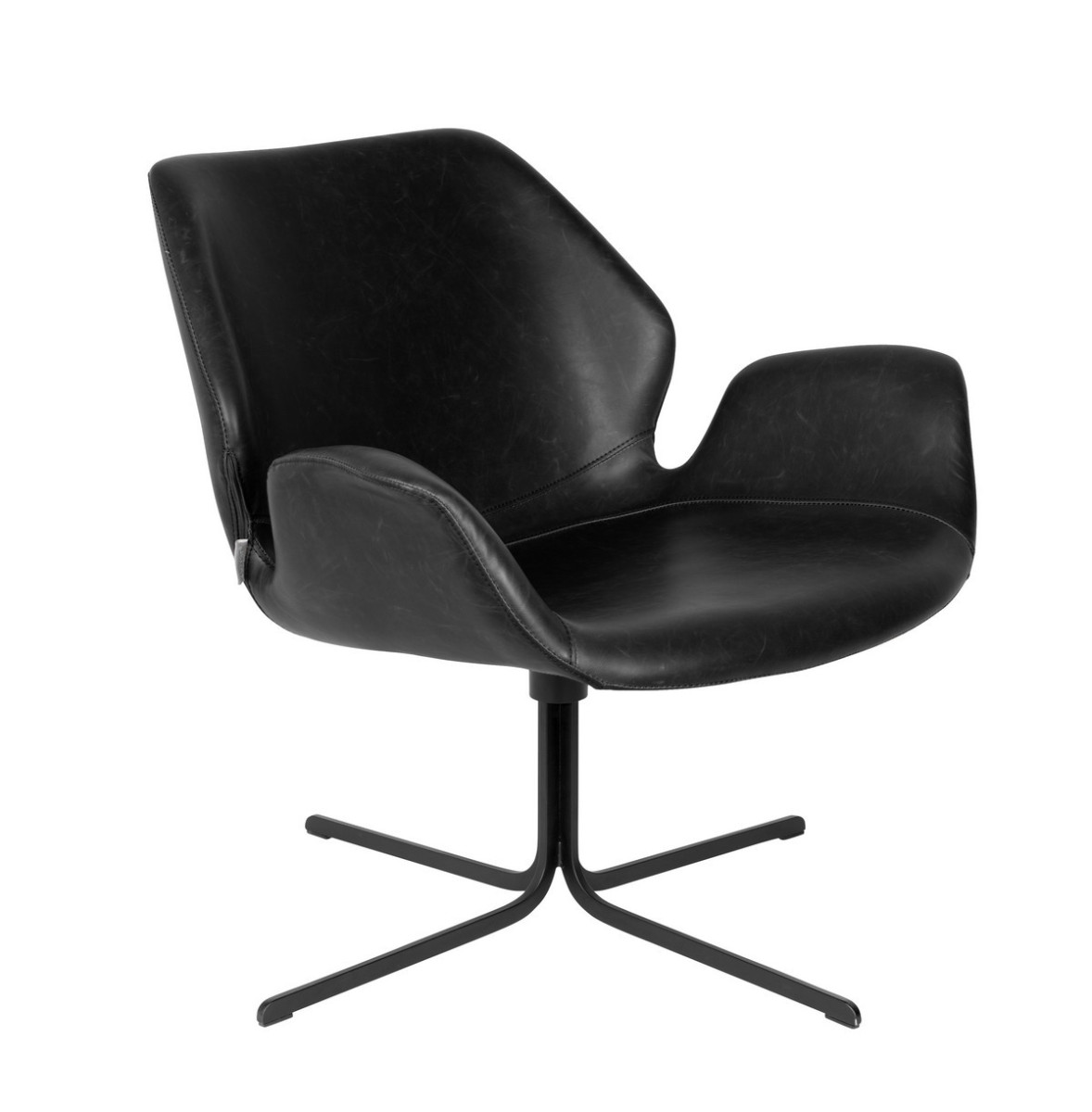 Fauteuil rotatif en simili cuir - NIKKI, ZUIVER