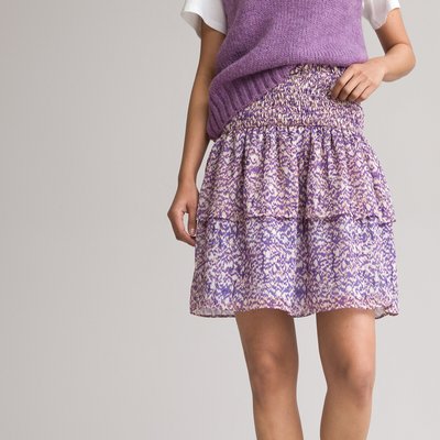 Printed Ruffled Mini Skirt, Made in Europe LA REDOUTE COLLECTIONS