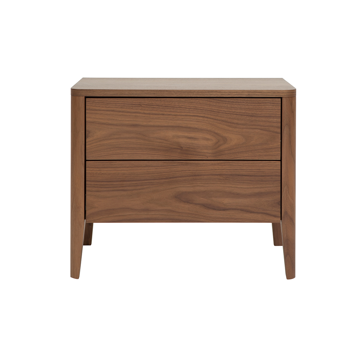 Table de chevet avec rangements 2 tiroirs bois foncé noyer BENJA, MILIBOO