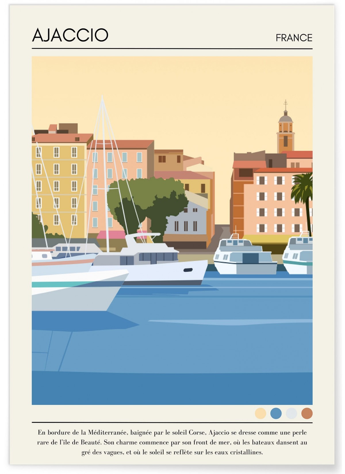 Affiche ville Ajaccio Vintage, L'AFFICHERIE