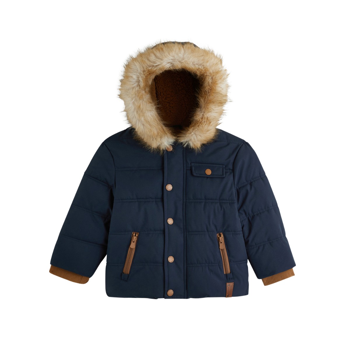 Doudoune enfant imperméable doublée sherpa avec capuche Louis, PETIT BEGUIN