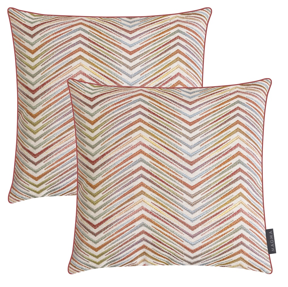 Lot de 2 housses de coussin jacquard TONI, MAGMA HEIMTEX