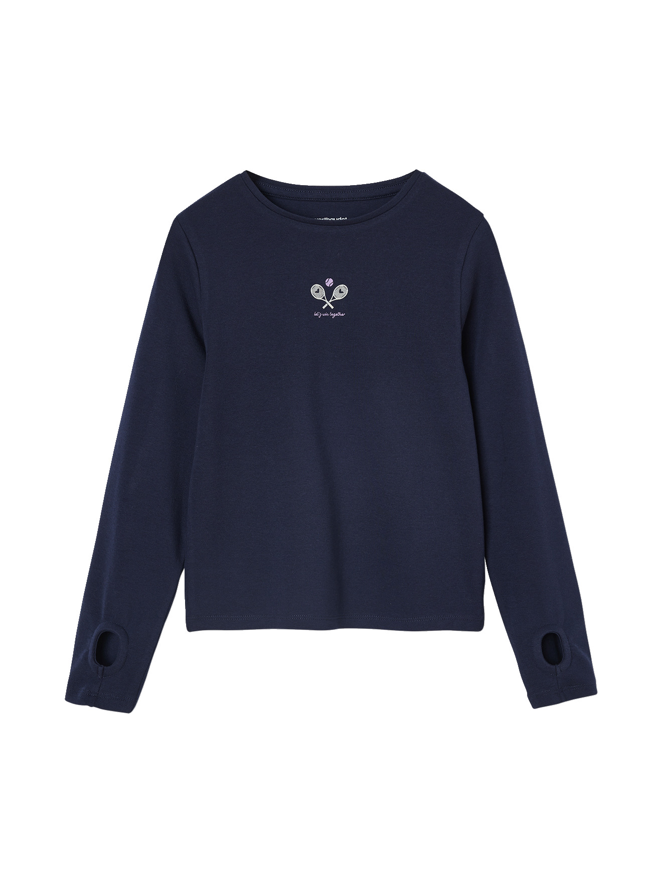 Tee-shirt sport motif tennis manches longues, VERTBAUDET