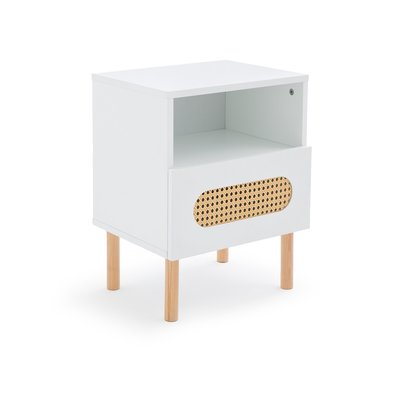 Pacome 1-Drawer Bedside Table with Canework Detail SO'HOME