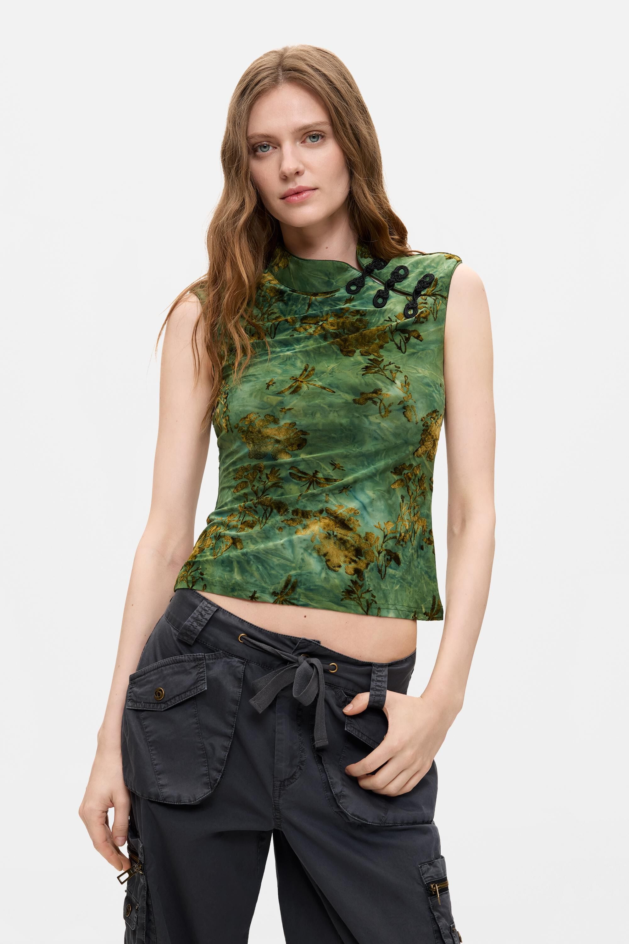 Top floqué imprimé, DESIGUAL