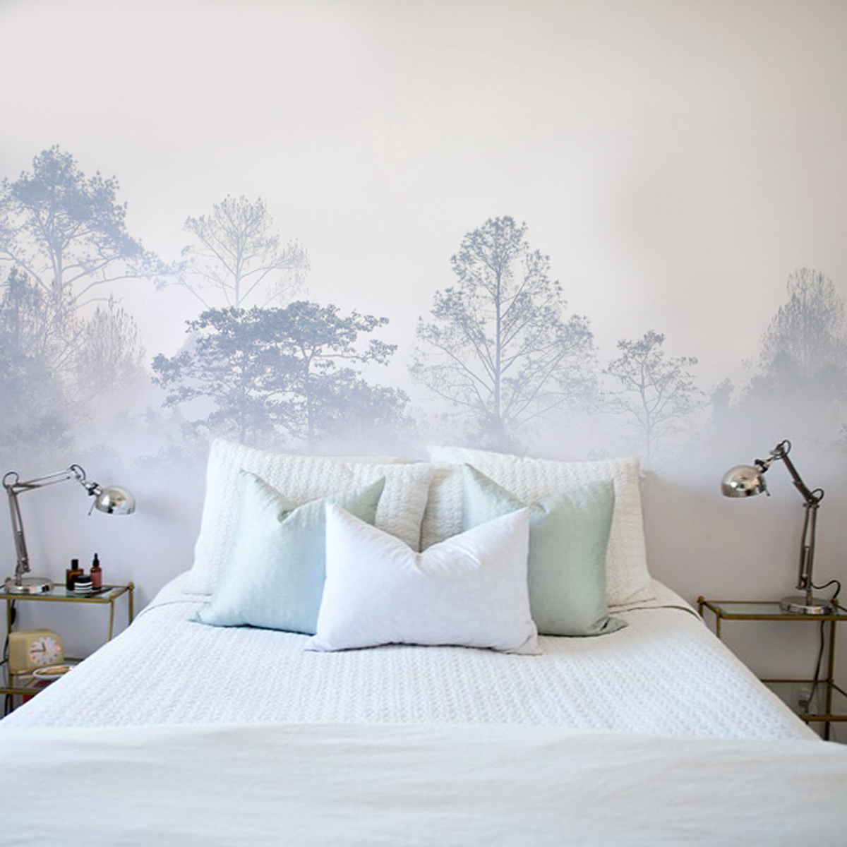 Papier peint panoramique Brumes matinales, Bleu 375 x 250cm, ACTE DECO