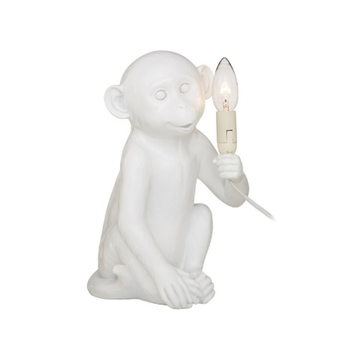 White Ceramic Monkey Table Lamp, SO'HOME