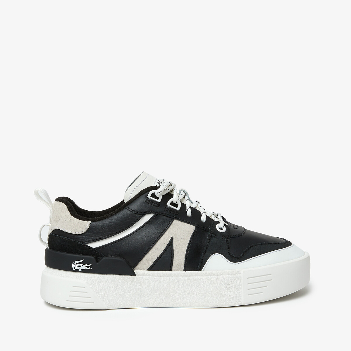 Sneakers L002 femme Lacoste en cuir avec détail coloré, LACOSTE