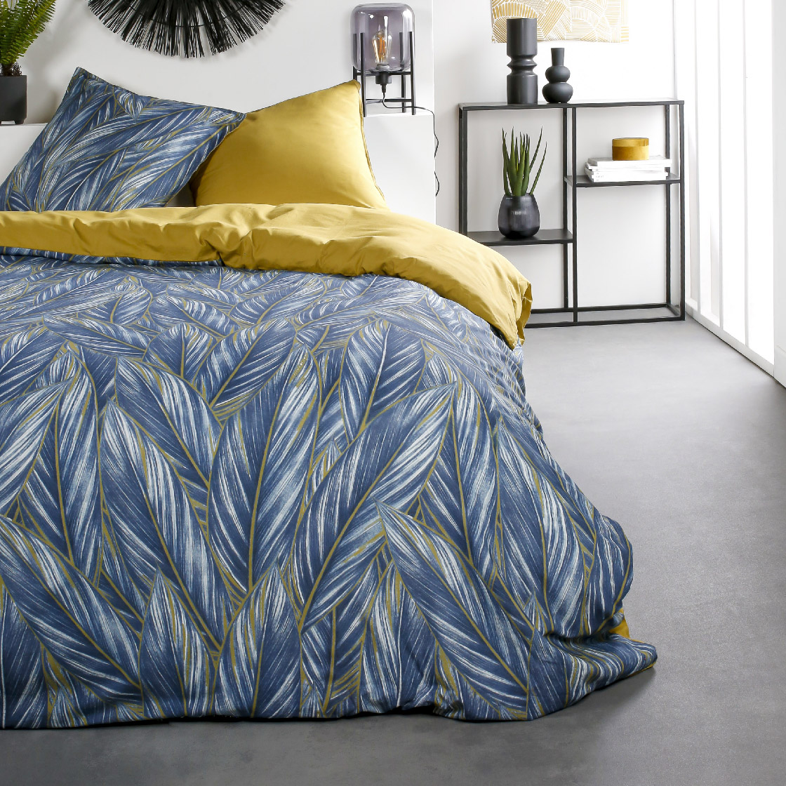Parure de lit coton 2 personnes imprimé floral SUNSHINE, TODAY