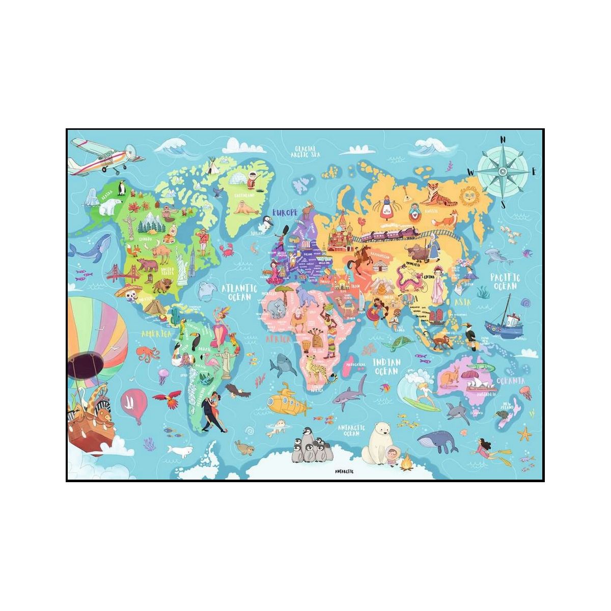 Puzzle 100 p xxl - la carte du monde Ravensburger