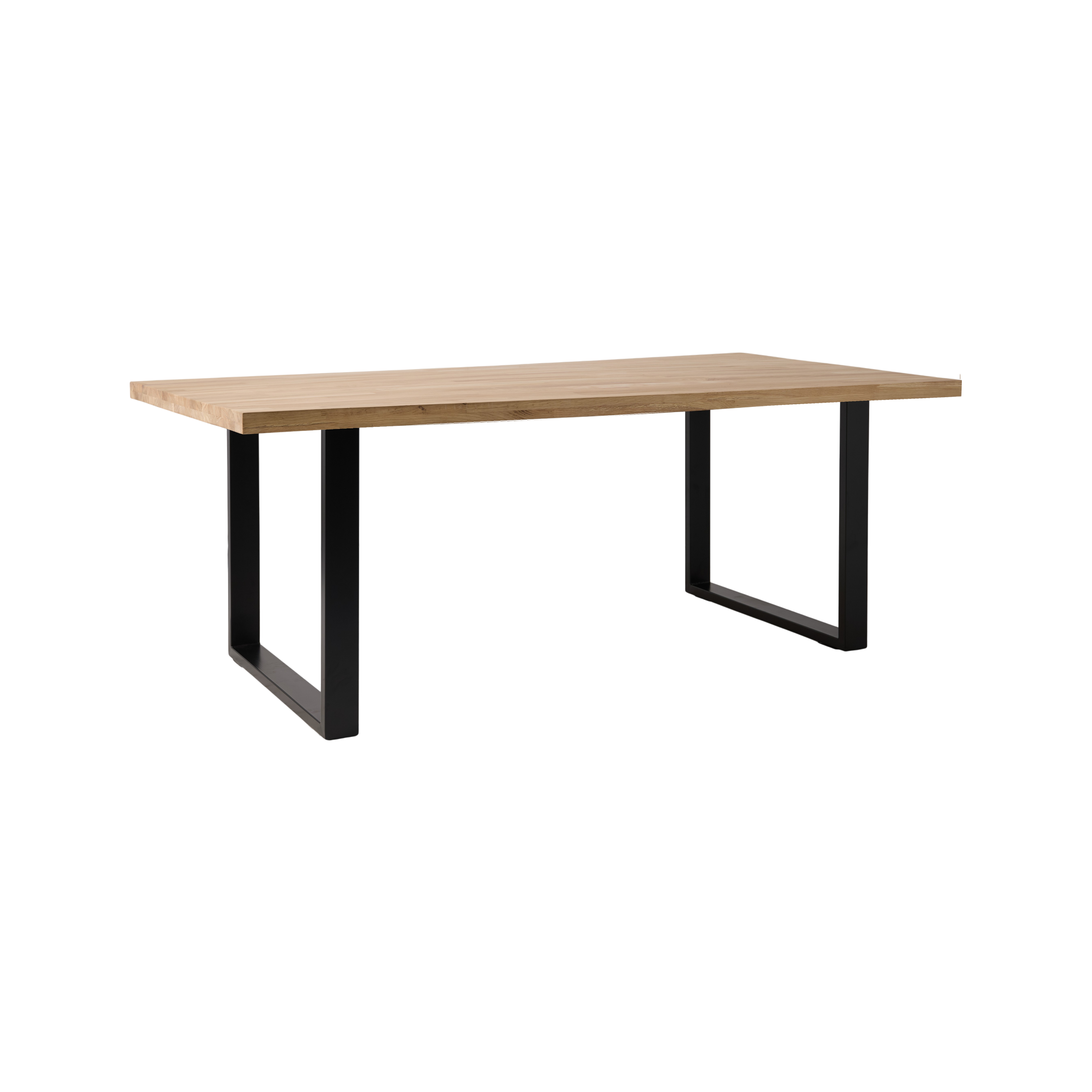 Table à manger rectangulaire chêne massif, pieds métal noir 8 personnes - VALENCIA, CAMIF
