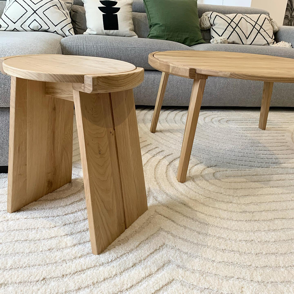 Tibet Solid Oak Stool / Side Table