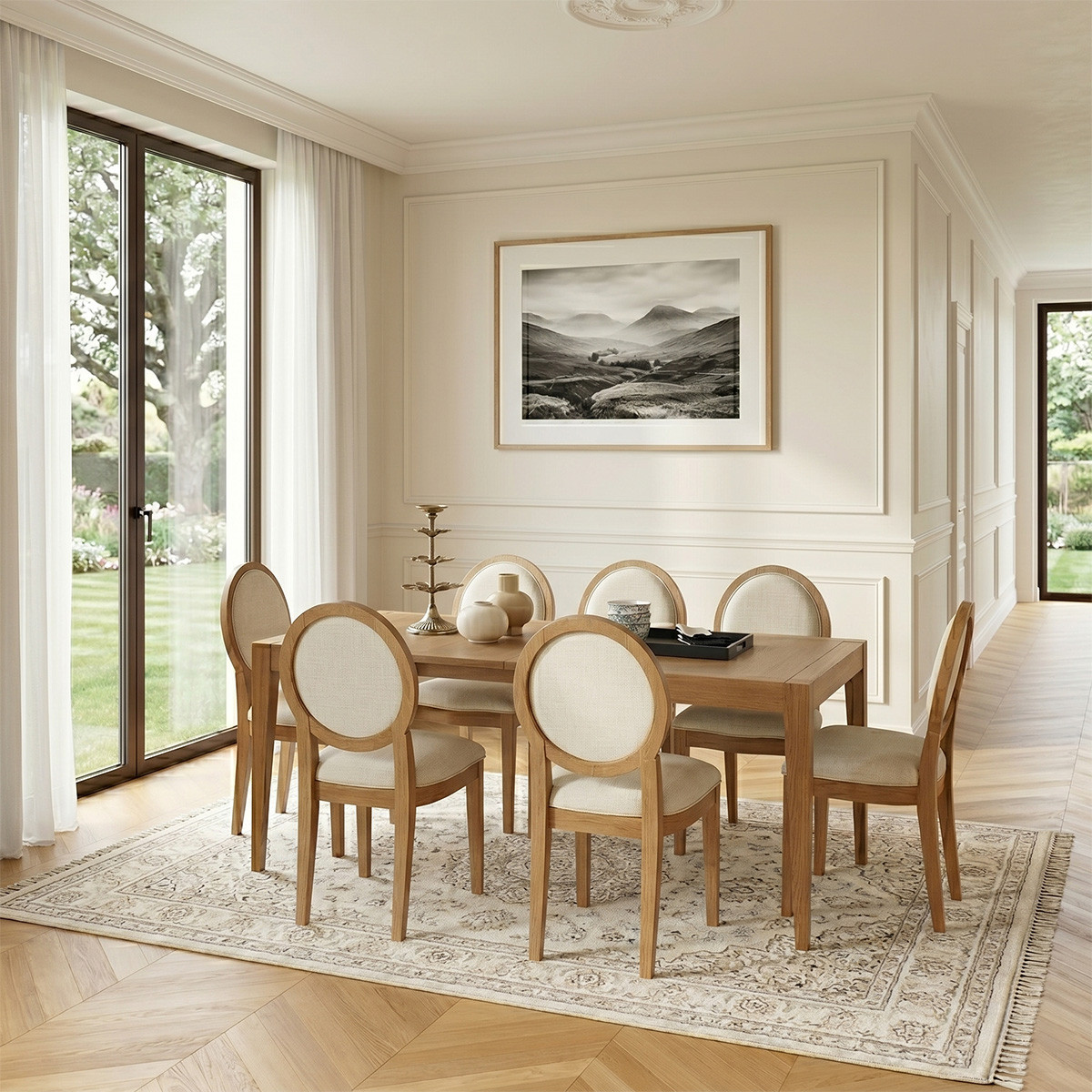 Table à manger 8 couverts en chêne, 180 x 90 cm MONTANA, ROBIN DES BOIS
