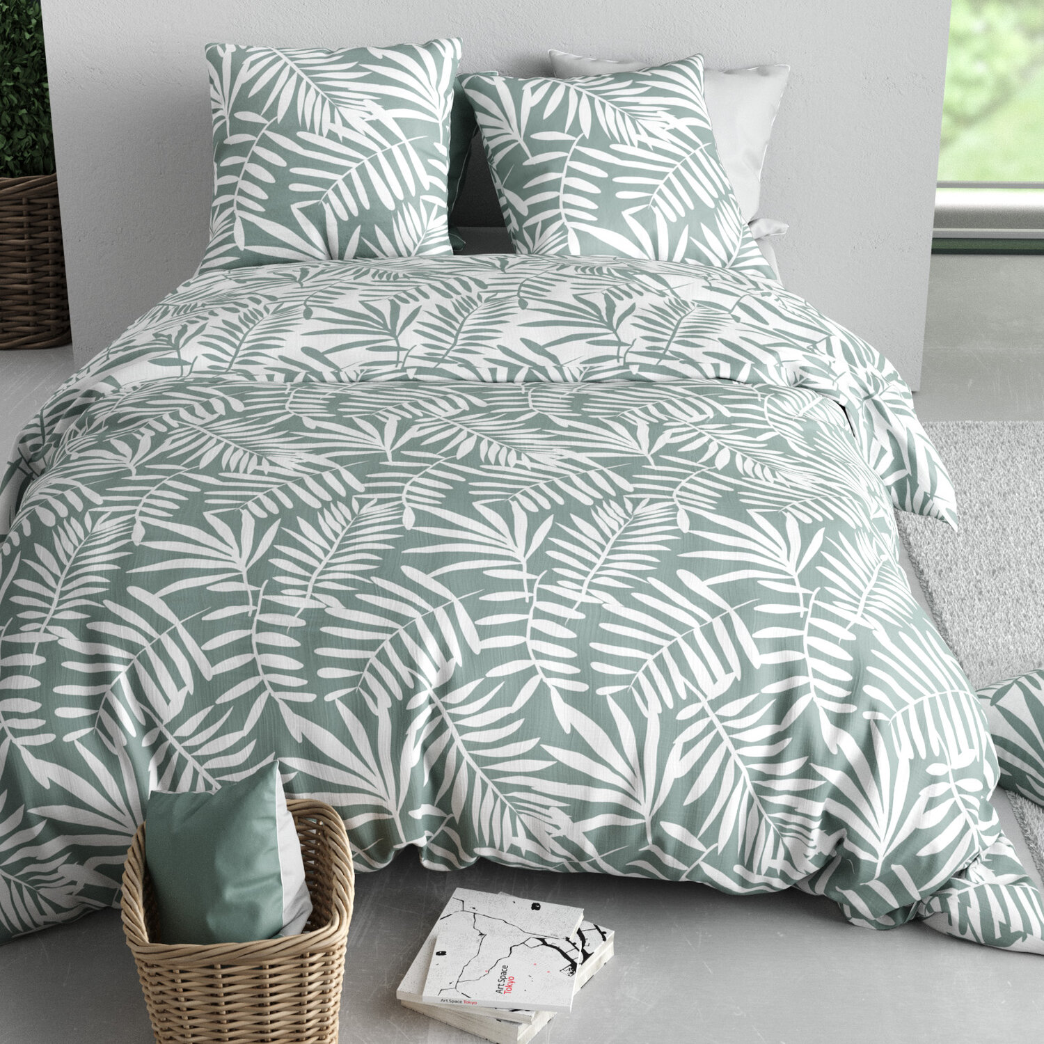 Parure housse de couette en polycoton imprimée, Riga, C DESIGN HOME TEXTILE